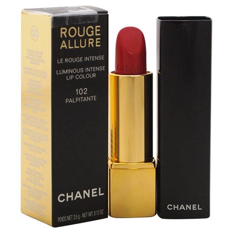 chanel rouge allure luminous intense lip color in 102 palpitante|Chanel Rouge intense lipstick reviews.